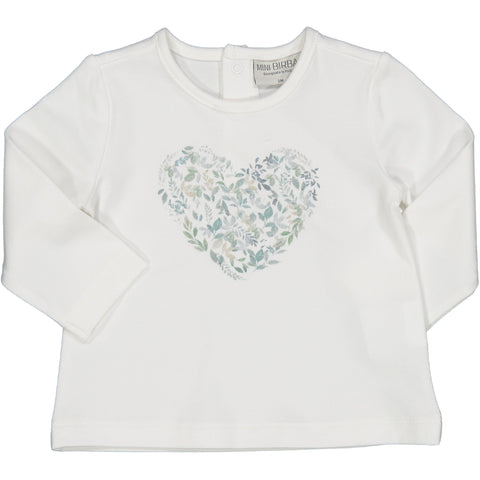 TSHIRT CON STAMPA CUORE BOTANICO