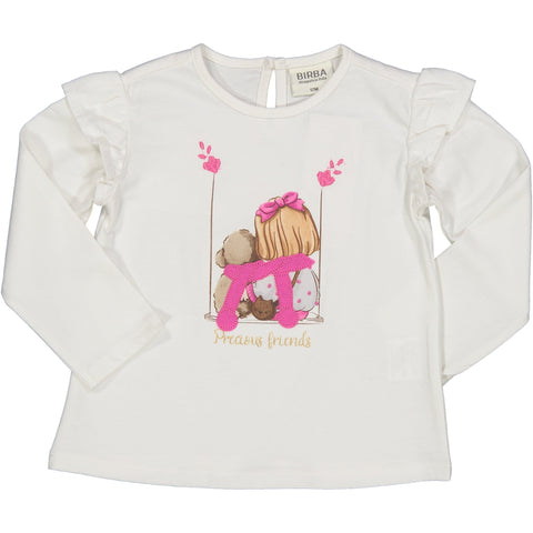 TSHIRT BIMBA SU ALTALENA CON RICAMI