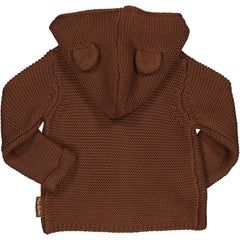 CARDIGAN IN TRICOT CON CAPPUCCIO ORSETTO